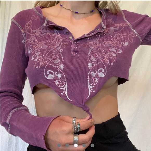 SOLD Thermal Crop Top - Picture 3 of 4